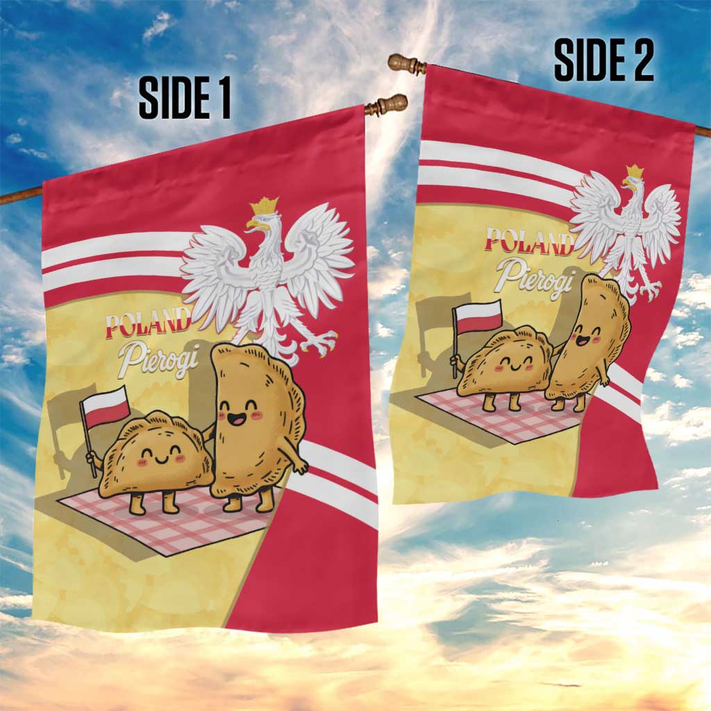 Poland Pierogi Garden Flag Polish Dumplings With Coat Of Arms