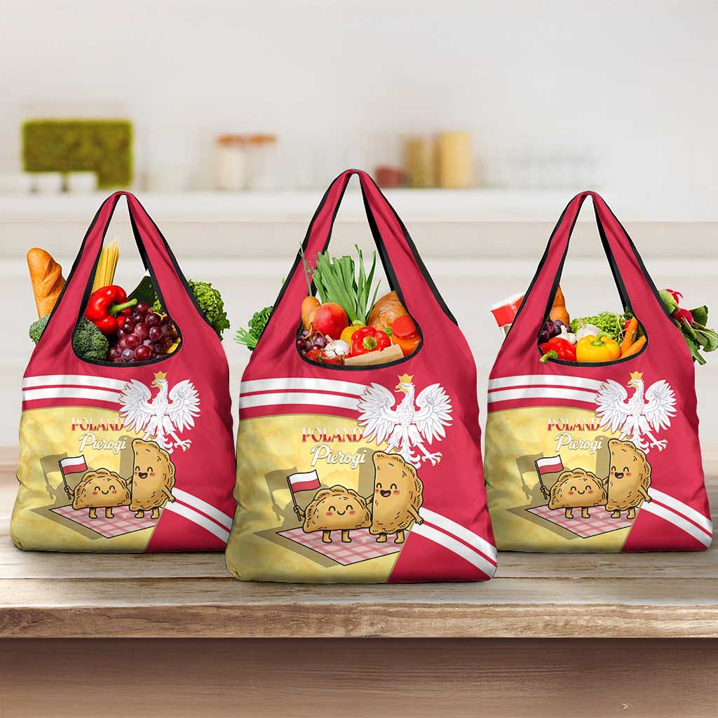 Poland Pierogi Grocery Bag Polish Dumplings With Coat Of Arms