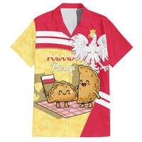 Personalised Poland Pierogi Hawaiian Shirt Polish Dumplings With Coat Of Arms