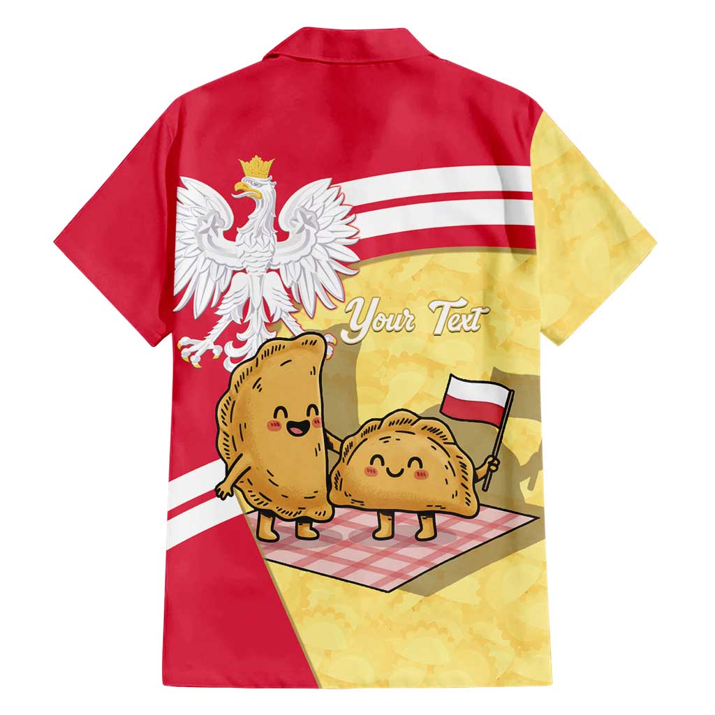 Personalised Poland Pierogi Hawaiian Shirt Polish Dumplings With Coat Of Arms