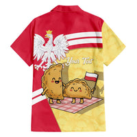 Personalised Poland Pierogi Hawaiian Shirt Polish Dumplings With Coat Of Arms