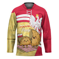 Personalised Poland Pierogi Hockey Jersey Polish Dumplings With Coat Of Arms