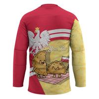 Personalised Poland Pierogi Hockey Jersey Polish Dumplings With Coat Of Arms