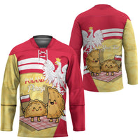 Personalised Poland Pierogi Hockey Jersey Polish Dumplings With Coat Of Arms