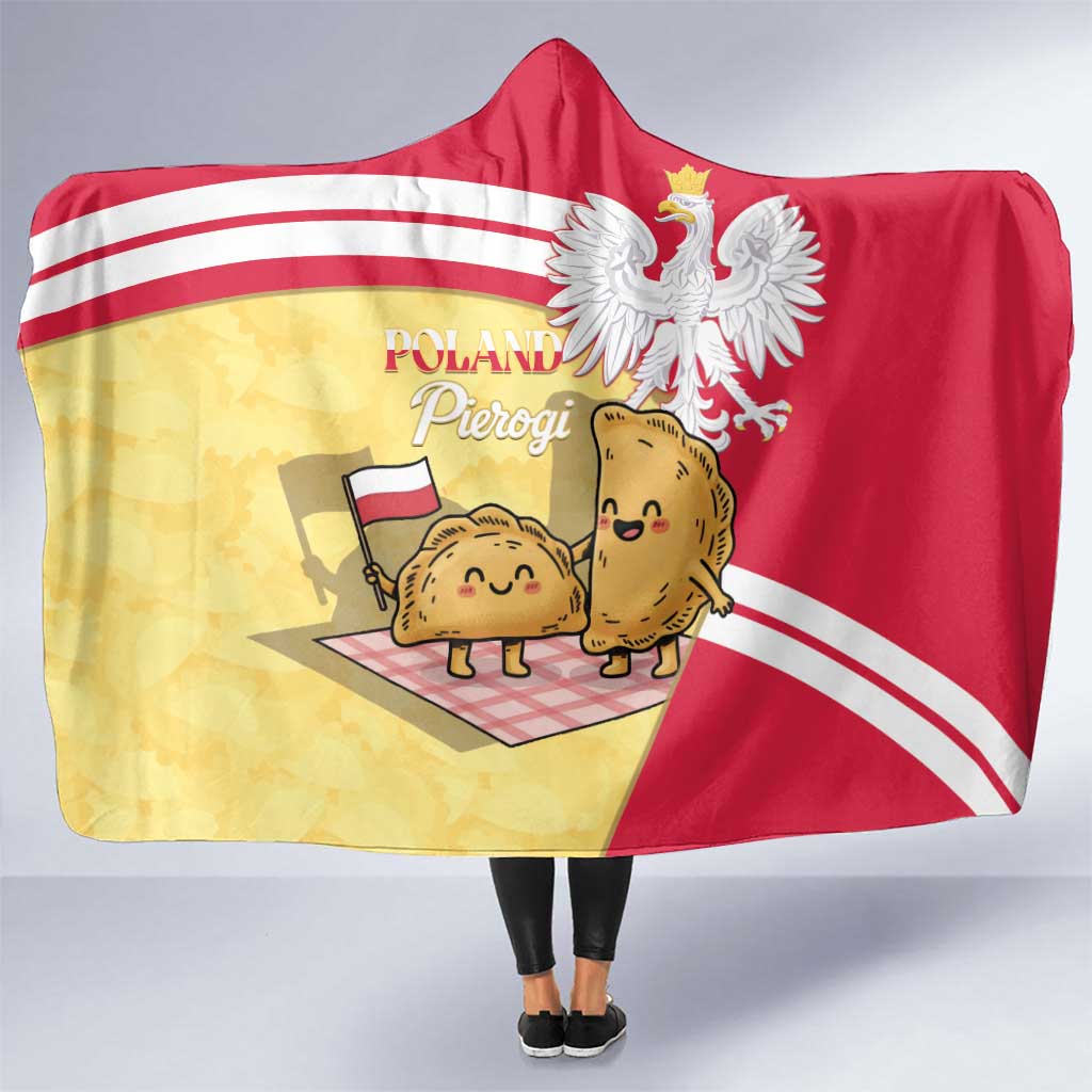 Poland Pierogi Hooded Blanket Polish Dumplings With Coat Of Arms