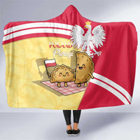 Poland Pierogi Hooded Blanket Polish Dumplings With Coat Of Arms