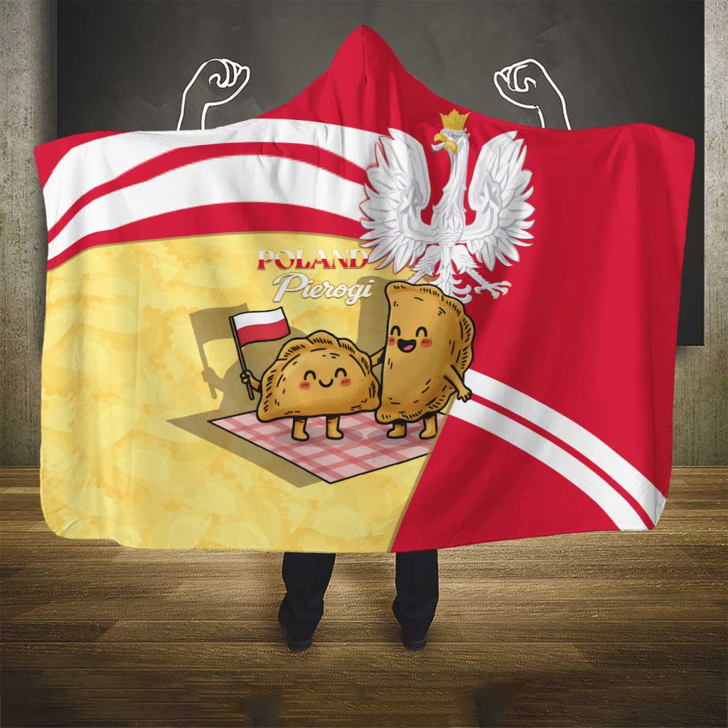 Poland Pierogi Hooded Blanket Polish Dumplings With Coat Of Arms