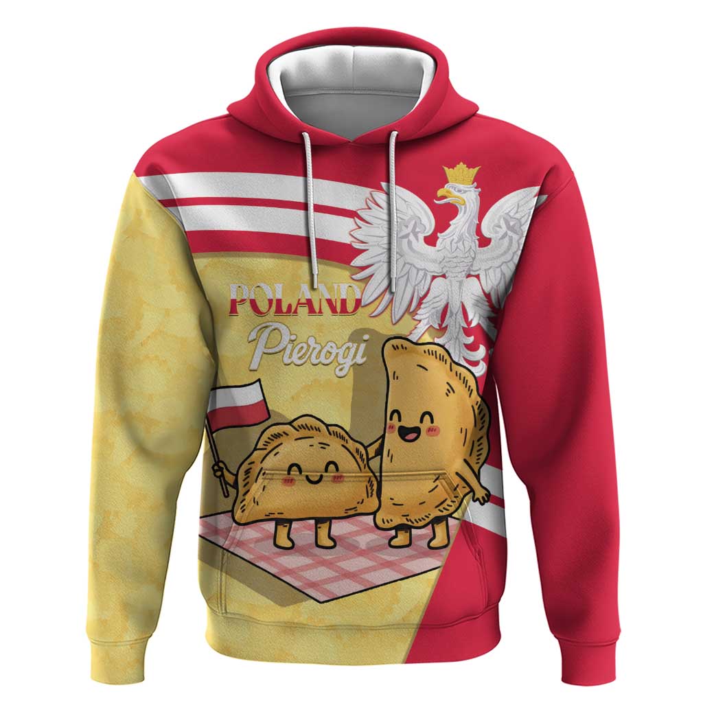 Personalised Poland Pierogi Hoodie Polish Dumplings With Coat Of Arms