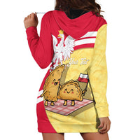 Personalised Poland Pierogi Hoodie Dress Polish Dumplings With Coat Of Arms