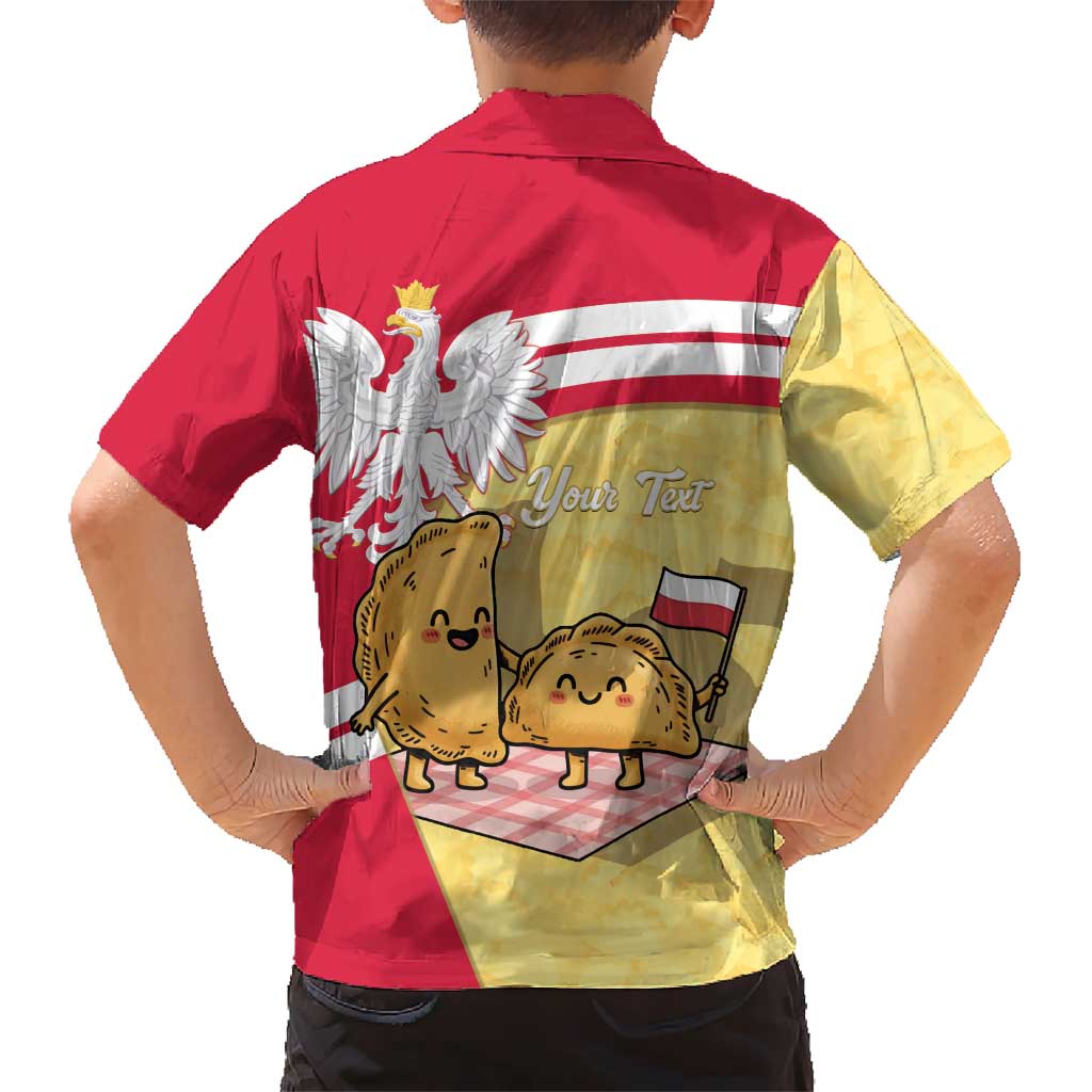 Personalised Poland Pierogi Kid Hawaiian Shirt Polish Dumplings With Coat Of Arms