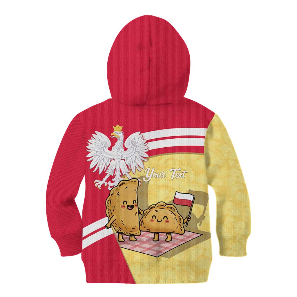 Personalised Poland Pierogi Kid Hoodie Polish Dumplings With Coat Of Arms