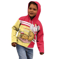 Personalised Poland Pierogi Kid Hoodie Polish Dumplings With Coat Of Arms