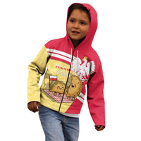 Personalised Poland Pierogi Kid Hoodie Polish Dumplings With Coat Of Arms