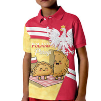 Personalised Poland Pierogi Kid Polo Shirt Polish Dumplings With Coat Of Arms