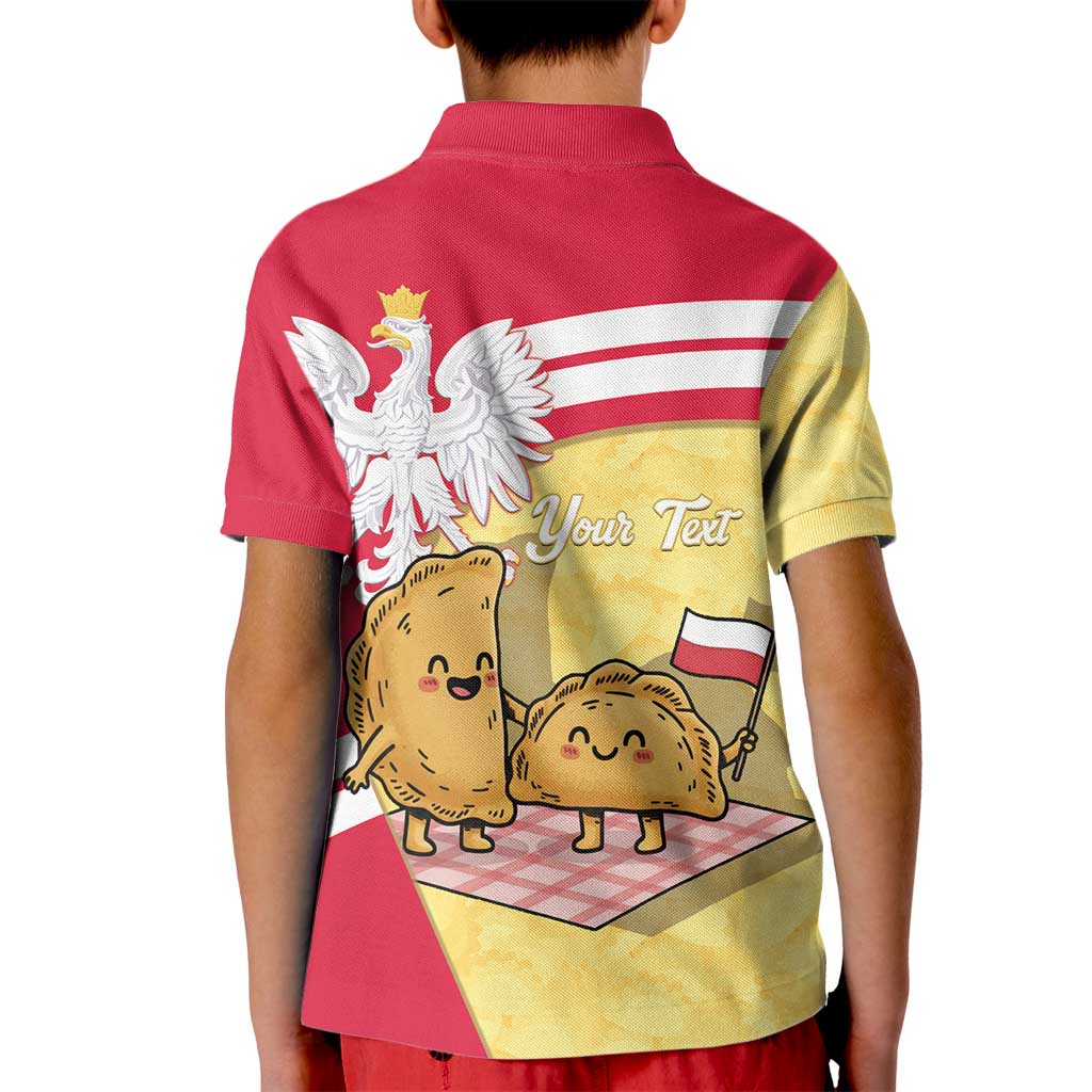 Personalised Poland Pierogi Kid Polo Shirt Polish Dumplings With Coat Of Arms