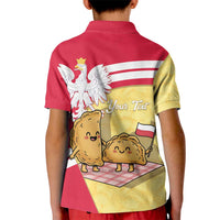 Personalised Poland Pierogi Kid Polo Shirt Polish Dumplings With Coat Of Arms