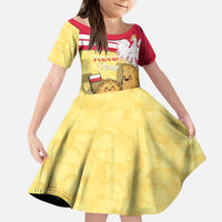 Personalised Poland Pierogi Kid Short Sleeve Dress Polish Dumplings With Coat Of Arms
