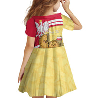 Personalised Poland Pierogi Kid Short Sleeve Dress Polish Dumplings With Coat Of Arms