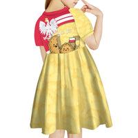 Personalised Poland Pierogi Kid Short Sleeve Dress Polish Dumplings With Coat Of Arms