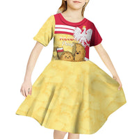 Personalised Poland Pierogi Kid Short Sleeve Dress Polish Dumplings With Coat Of Arms