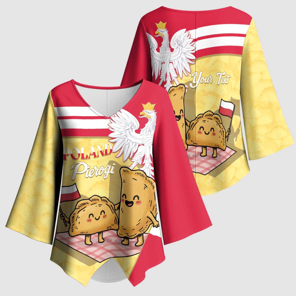 Personalised Poland Pierogi Kimono Sleeve Blouse Polish Dumplings With Coat Of Arms