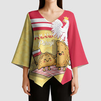 Personalised Poland Pierogi Kimono Sleeve Blouse Polish Dumplings With Coat Of Arms