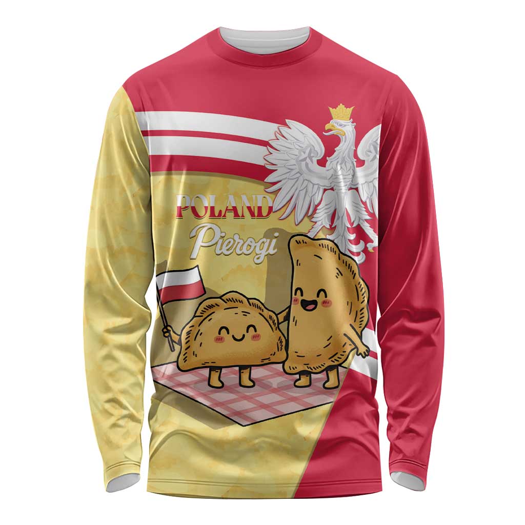 Personalised Poland Pierogi Long Sleeve Shirt Polish Dumplings With Coat Of Arms