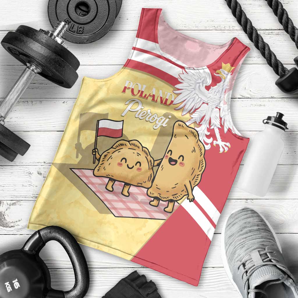 Personalised Poland Pierogi Men Tank Top Polish Dumplings With Coat Of Arms