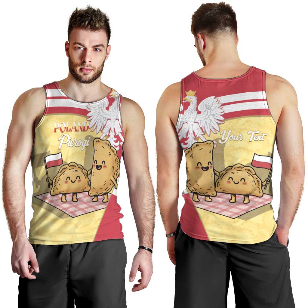 Personalised Poland Pierogi Men Tank Top Polish Dumplings With Coat Of Arms