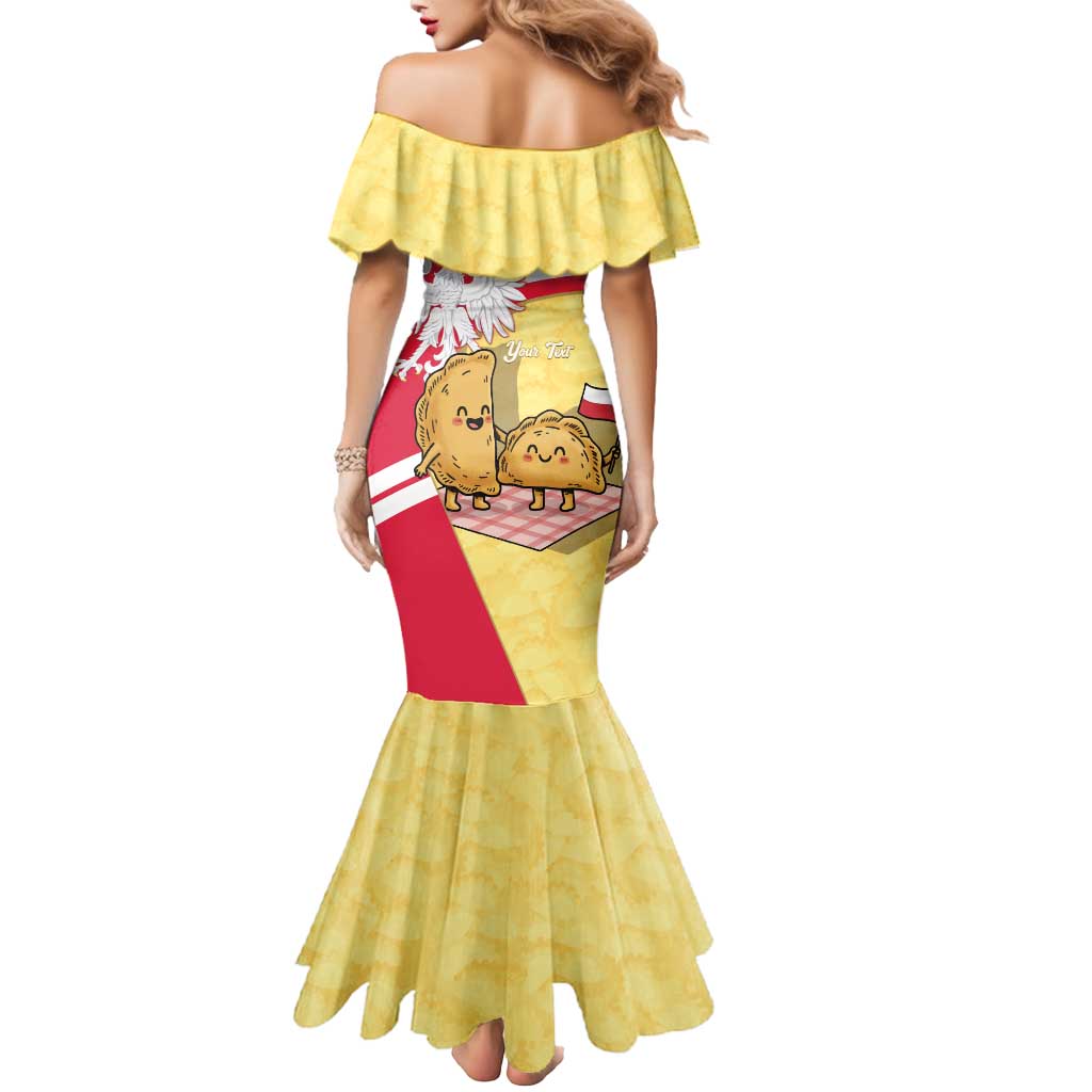 Personalised Poland Pierogi Mermaid Dress Polish Dumplings With Coat Of Arms