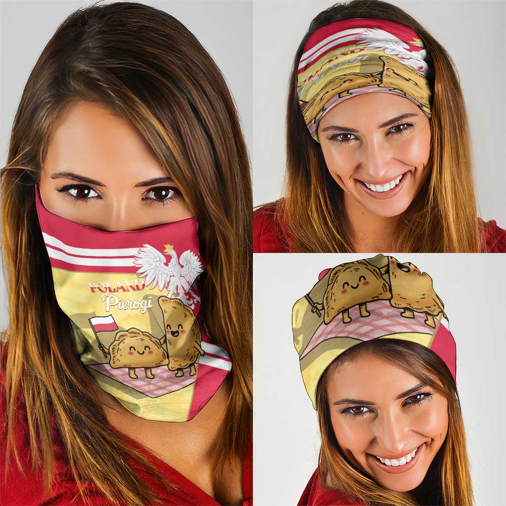 Poland Pierogi Neck Gaiter Polish Dumplings With Coat Of Arms