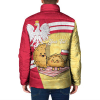 Personalised Poland Pierogi Padded Jacket Polish Dumplings With Coat Of Arms