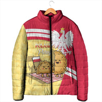 Personalised Poland Pierogi Padded Jacket Polish Dumplings With Coat Of Arms