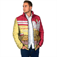Personalised Poland Pierogi Padded Jacket Polish Dumplings With Coat Of Arms
