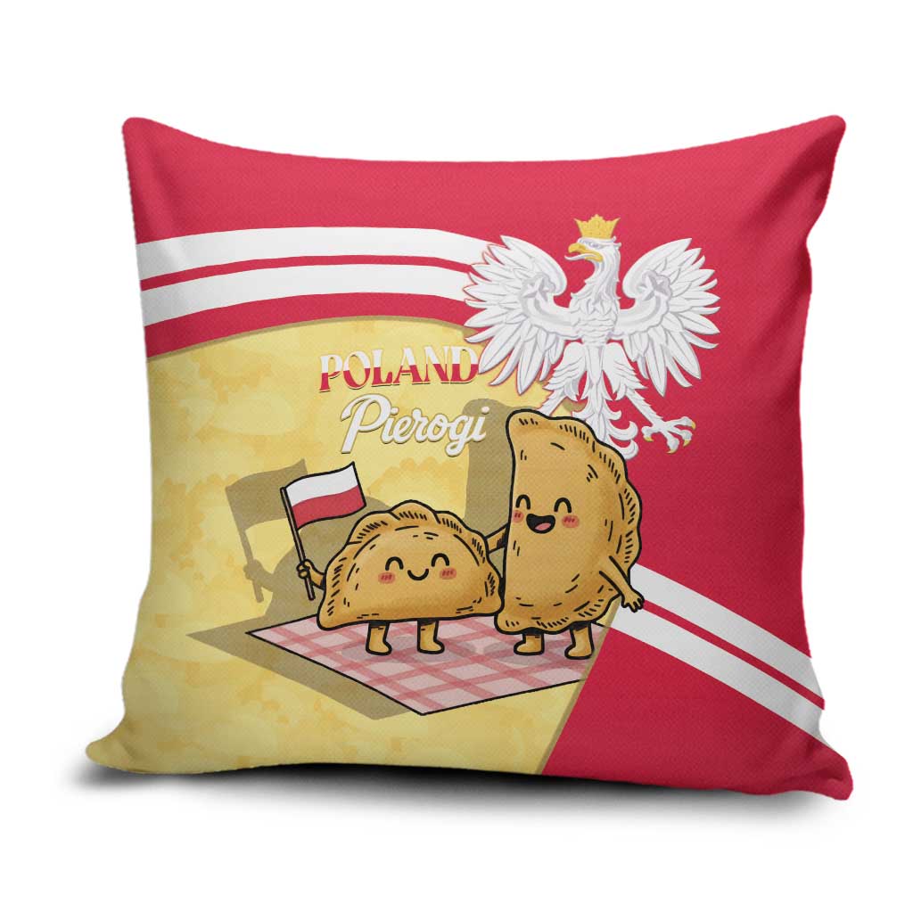 Poland Pierogi Pillow Cover Polish Dumplings With Coat Of Arms