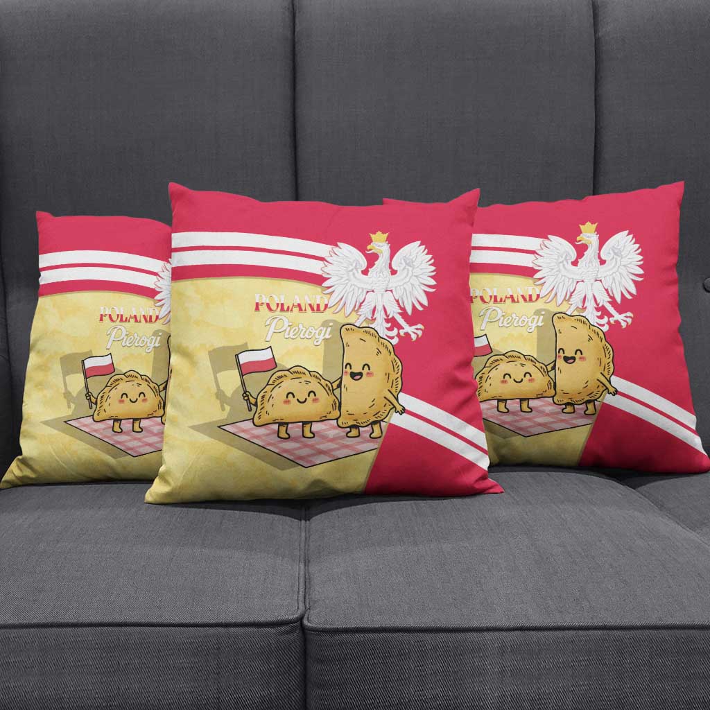 Poland Pierogi Pillow Cover Polish Dumplings With Coat Of Arms