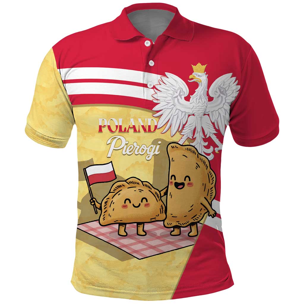 Personalised Poland Pierogi Polo Shirt Polish Dumplings With Coat Of Arms