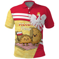 Personalised Poland Pierogi Polo Shirt Polish Dumplings With Coat Of Arms