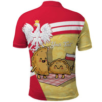Personalised Poland Pierogi Polo Shirt Polish Dumplings With Coat Of Arms