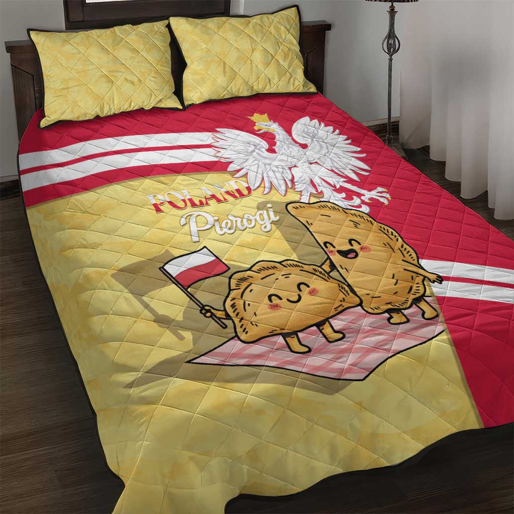 Poland Pierogi Quilt Bed Set Polish Dumplings With Coat Of Arms