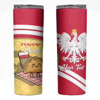Personalised Poland Pierogi Skinny Tumbler Polish Dumplings With Coat Of Arms