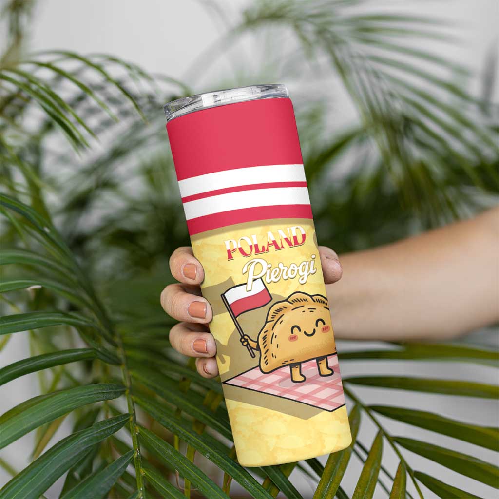 Personalised Poland Pierogi Skinny Tumbler Polish Dumplings With Coat Of Arms