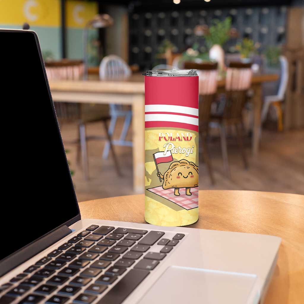Personalised Poland Pierogi Skinny Tumbler Polish Dumplings With Coat Of Arms
