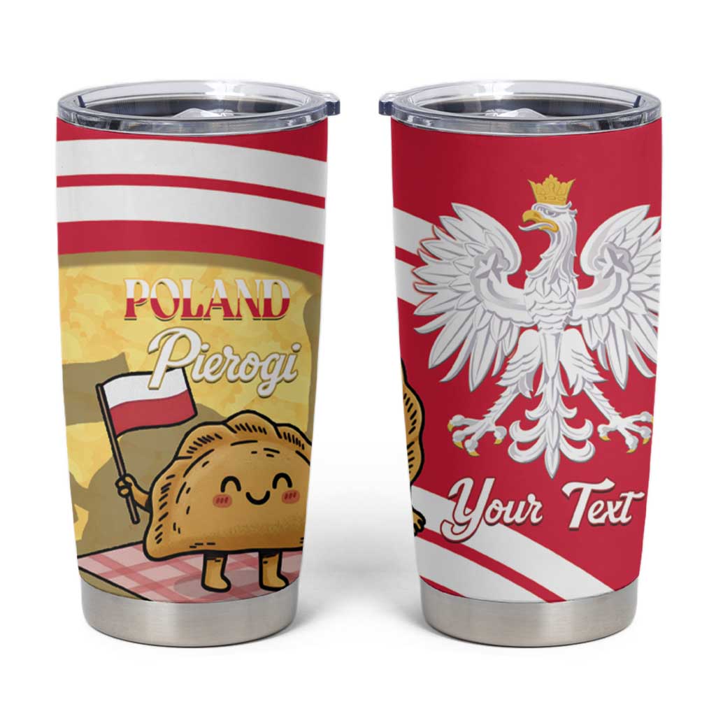 Personalised Poland Pierogi Tumbler Cup Polish Dumplings With Coat Of Arms