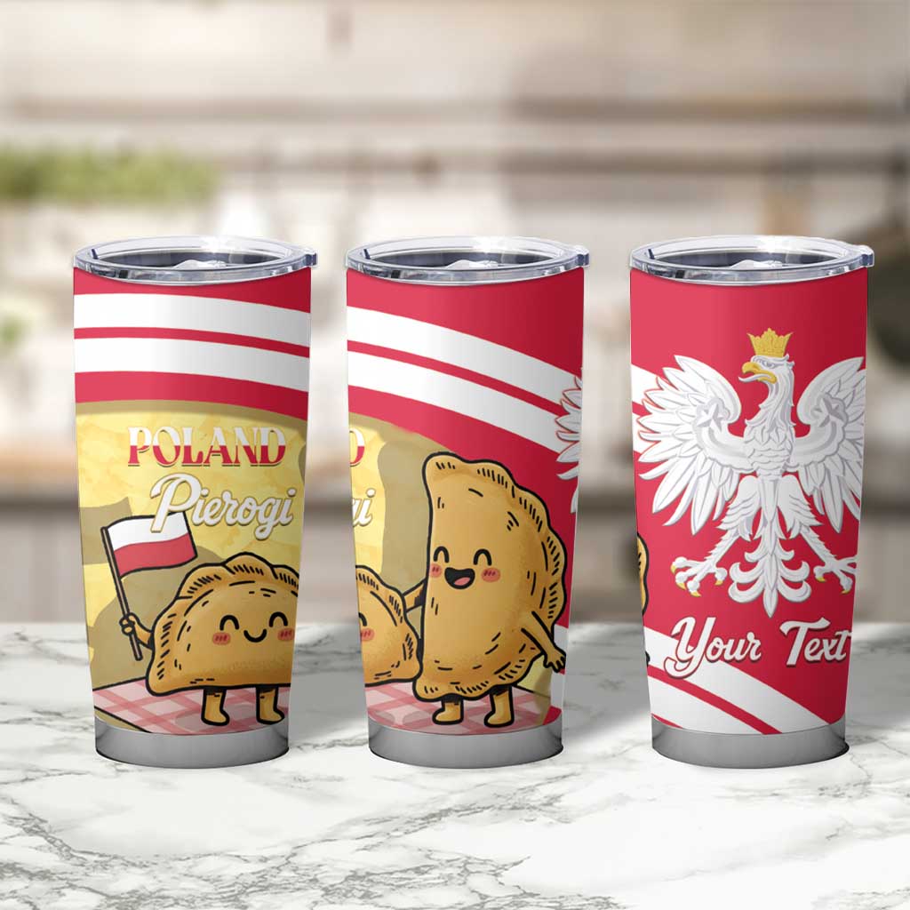 Personalised Poland Pierogi Tumbler Cup Polish Dumplings With Coat Of Arms