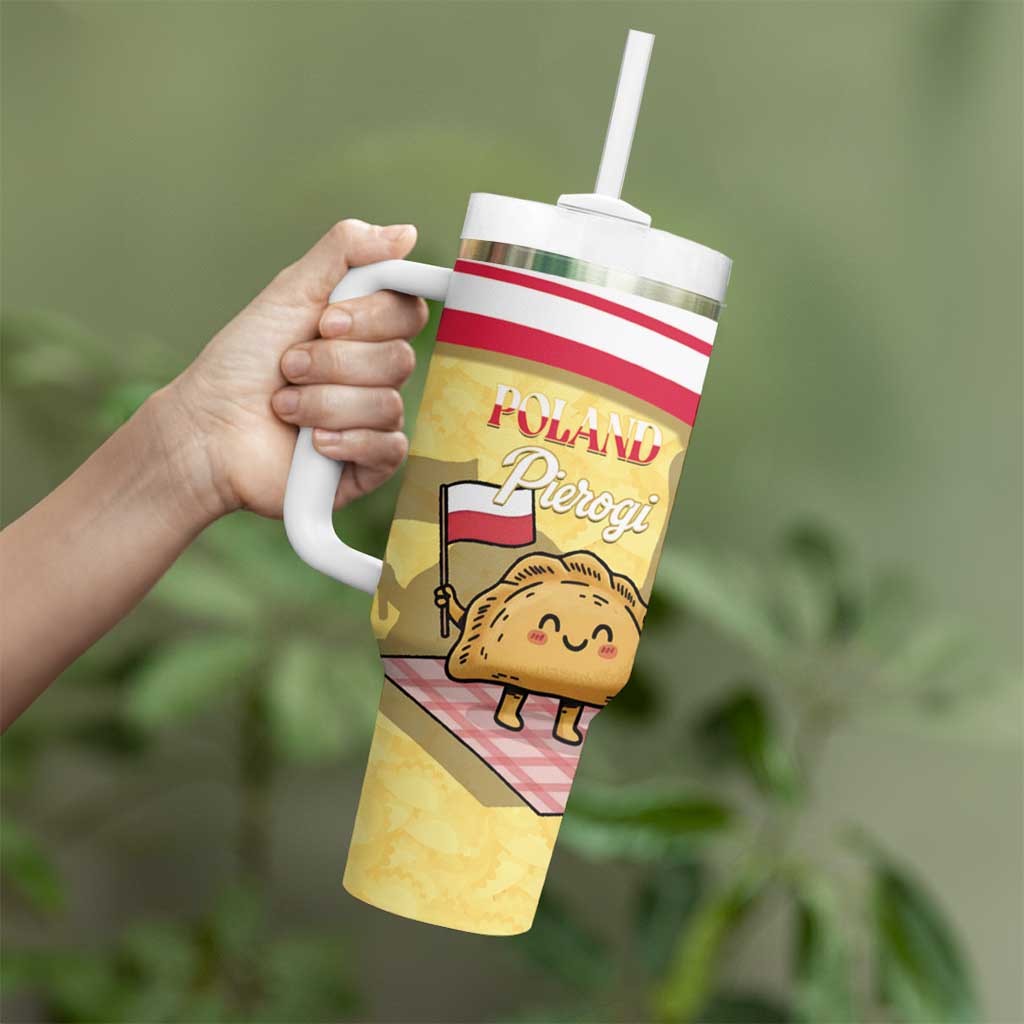 Personalised Poland Pierogi Tumbler With Handle Polish Dumplings With Coat Of Arms