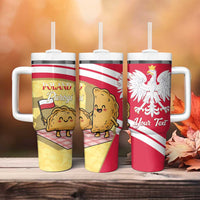 Personalised Poland Pierogi Tumbler With Handle Polish Dumplings With Coat Of Arms