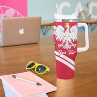 Personalised Poland Pierogi Tumbler With Handle Polish Dumplings With Coat Of Arms