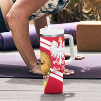 Personalised Poland Pierogi Tumbler With Handle Polish Dumplings With Coat Of Arms
