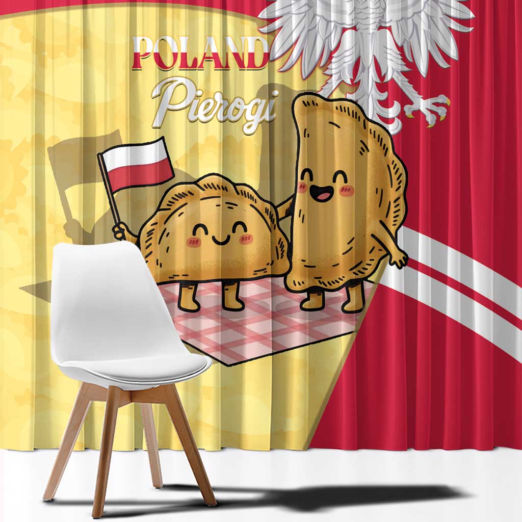 Poland Pierogi Window Curtain Polish Dumplings With Coat Of Arms